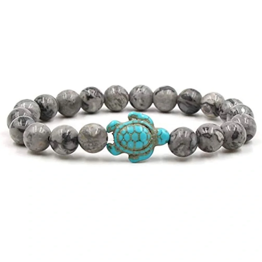 Sea Turtle Bracelet Turquoise Handmade Natural Stone Bracelet Summer Jewelry
